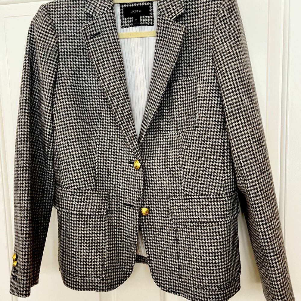 J.CREW Houndstooth English wool blazer